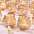 48 Pcs Gold Candle Holders Bulk- Gold Votive Candle Holders Gold Votives for Gold Party Table Centerpieces Decorations Gold Tealight Candle Holders for Wedding Fall Thanksgiving Christmas