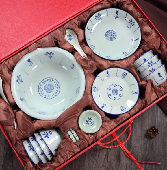 Antique 48-Piece Ceramic Dinnerware Set