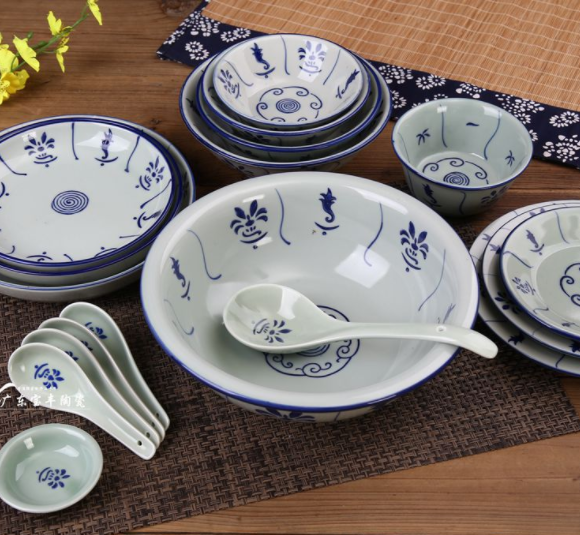 Antique 48-Piece Ceramic Dinnerware Set