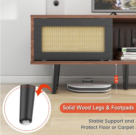 Medieval Modern Walnut Wooden TV Cabinet