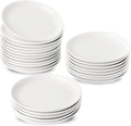 XINLTC 25-Piece Ceramic Appetizer Plates 5.6 Inch Small Mini Dessert Plates Dinner Plates Lightweight Round Plates for Bread Butter Snack Dinnerware Saucer Sets - Ivory