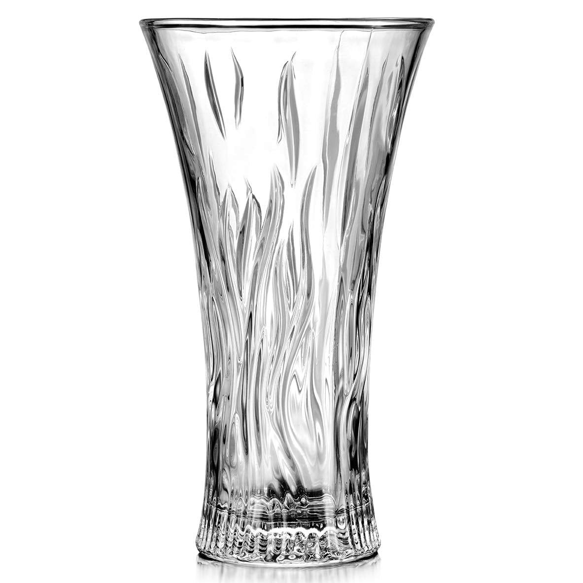 Vase 12" Flower Vases Tall Crystal Glass Vase Clear Lead-Free Glass Vase for Flowers Large Glass Vases for Living Room Dining Table Centerpieces Decor
