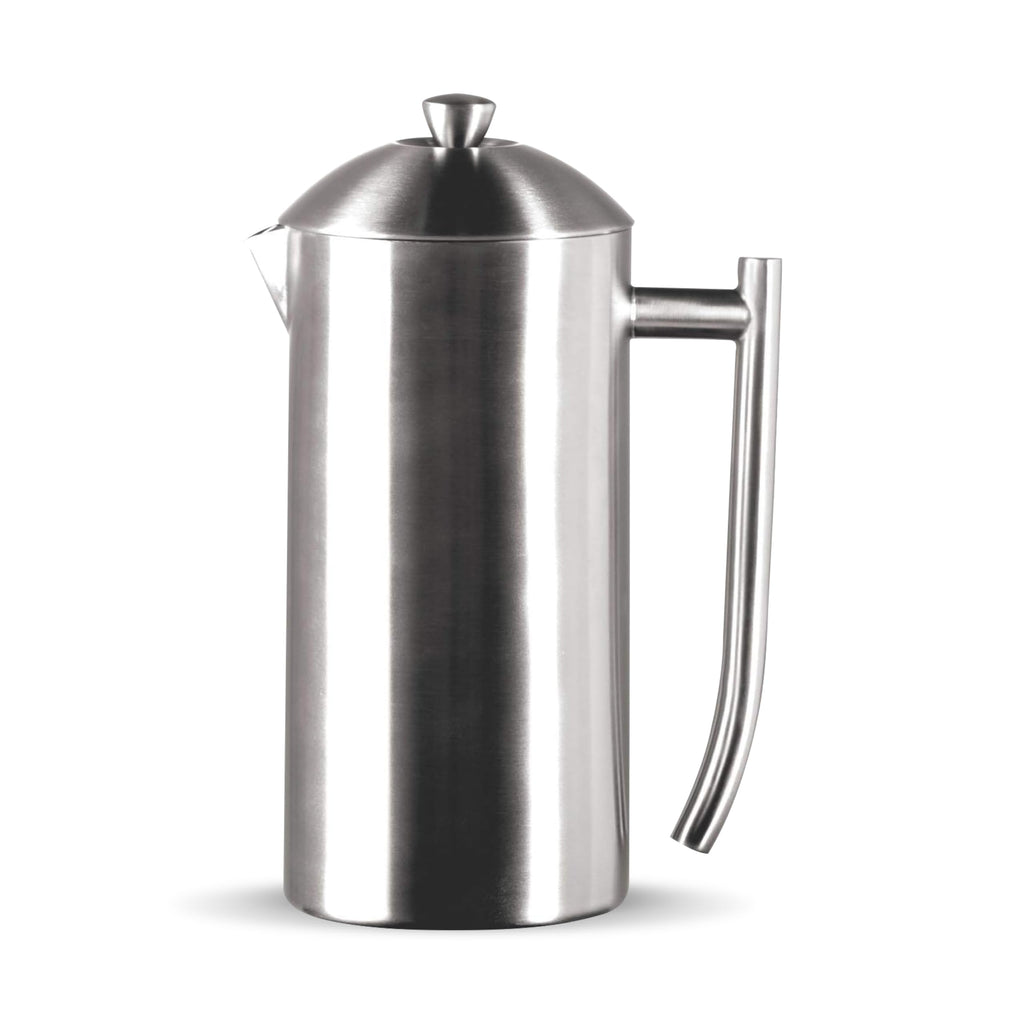 Frieling Double-Walled Stainless Steel French Press Coffee Maker - Brushed 17 Ounces - Camping French Press - Stainless Steel Coffee Maker - Coffee Presses