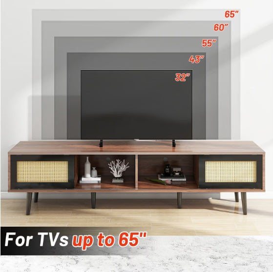Medieval Modern Walnut Wooden TV Cabinet