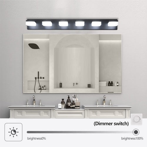 Modern 6 Lights Black LED Makeup Mirror Fixtures For Bathroom And Vanity