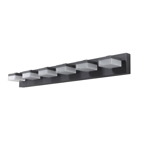 6-Light LED Vanity Mirror — Black
