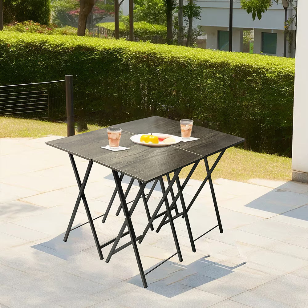 5 Piece Folding TV Tray Table Set,Foldable Sofa Side Table,End Table,Snack Table,Save Space,Grey