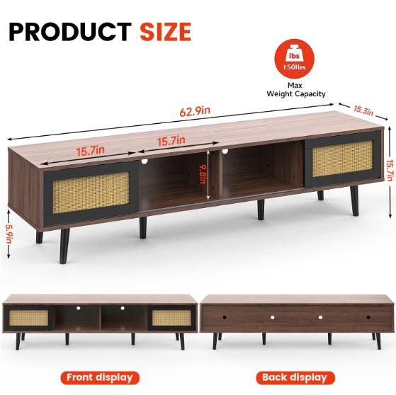 Medieval Modern Walnut Wooden TV Cabinet