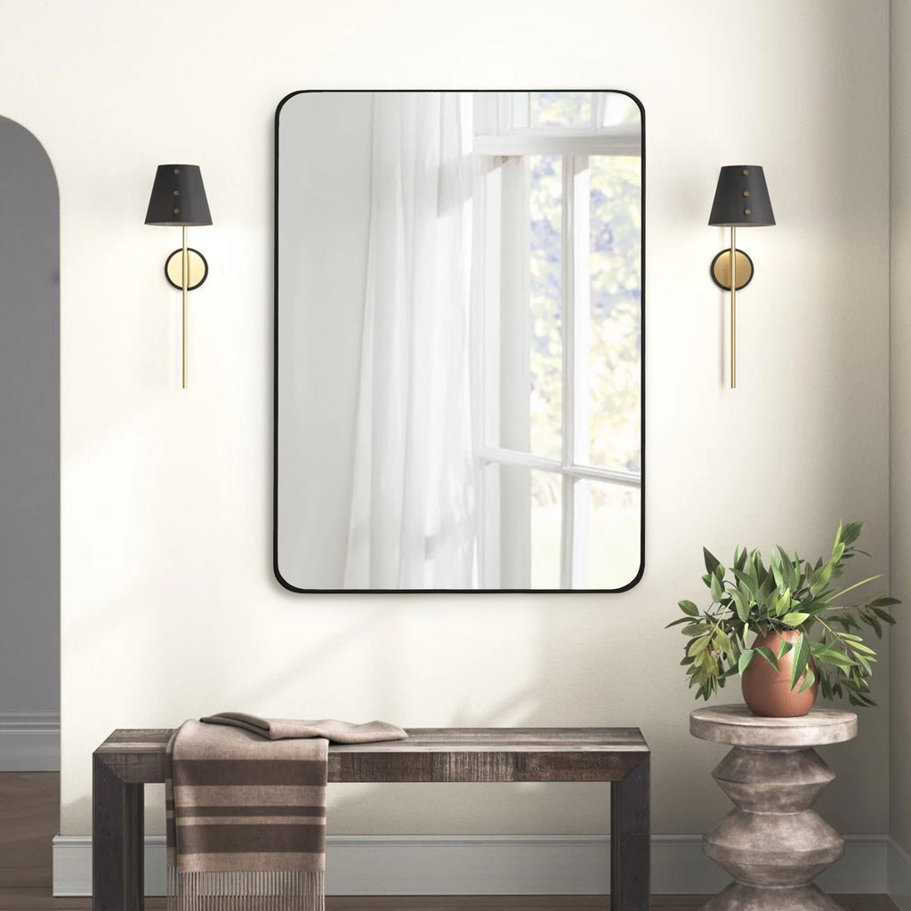 CULER Black Bathroom Wall Mirror30 x 40 Inch Large Rectangle Vanity Modern Tempered Glass Mirror for BedroomLiving RoomEntryway (30x40 Inch Black)