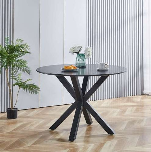 Fiberboard Black Dining Table