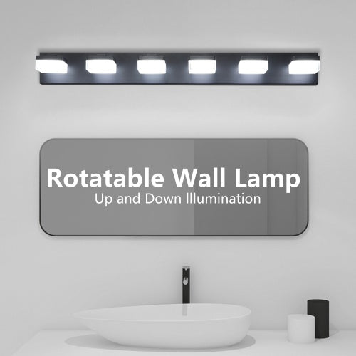 Modern 6 Lights Black LED Makeup Mirror Fixtures For Bathroom And Vanity