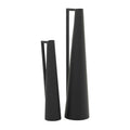 CosmoLiving by Cosmopolitan Metal Decorative Vase Slim Cone Centerpiece Vases with Handles Set of 2 Flower Vases for Home Decoration 22" 17"H Black